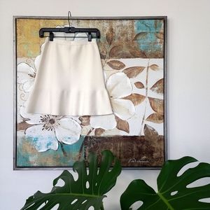 Theory Ruffled Skirt | A-Line | Fit & Flare | White Cream | Size Petite Small